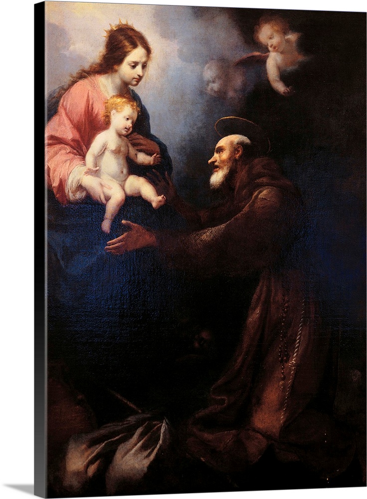 The Virgin Mary Gives St Felice da Cantalice the Infant Jesus, by Simone Pignoni, 17th Century, - Italy, Tuscany, Arezzo, ...