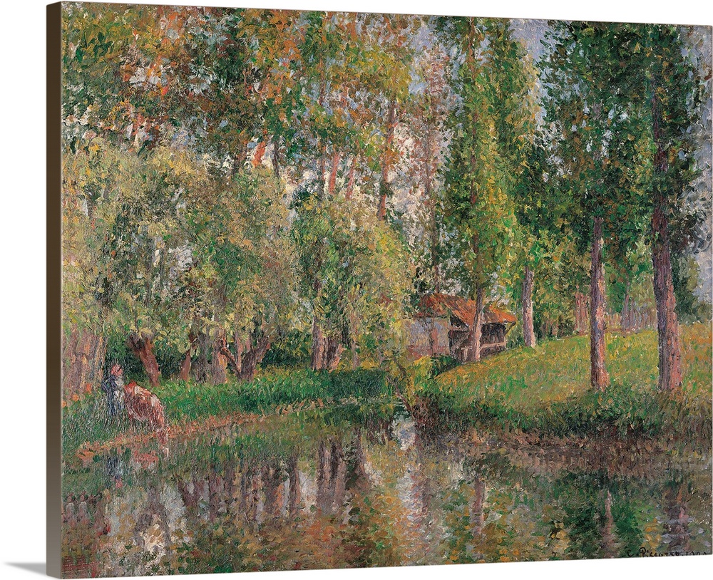 The Wash House at Bazincourt, by Camille Pissarro, 1900, 20th Century.