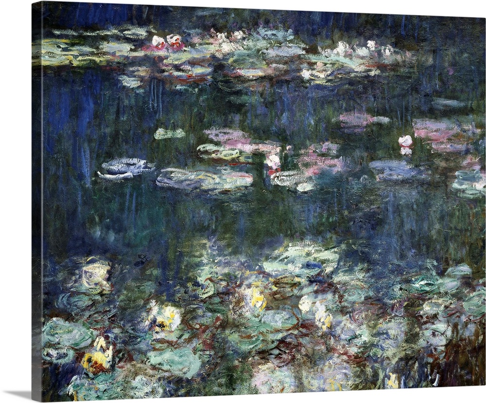 MONET, Claude (1840-1926). Waterlilies: Green Reflections. 1914 - 1918. Diptych's right detail. Impressionism. Oil on canv...