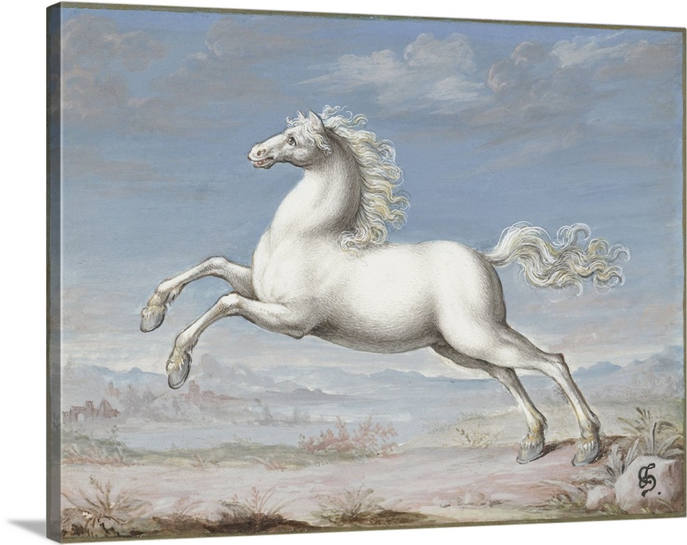 White Horse, by Joris Hoefnagel, 1560-99, Flemish painting, gouache on parchment. Hoefnagel was the last important Flemish...