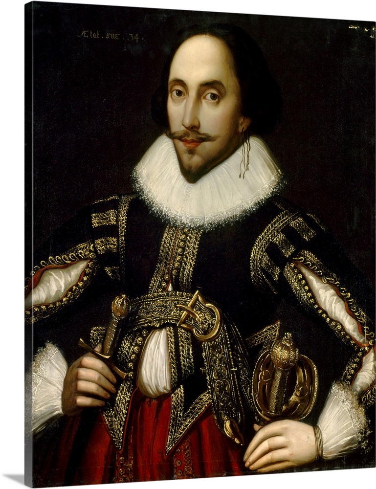 Coblitz Louis Ec. All. Portrait de William Shakespeare represente age de 34 ansPortrait of William Shakespeare at the age ...