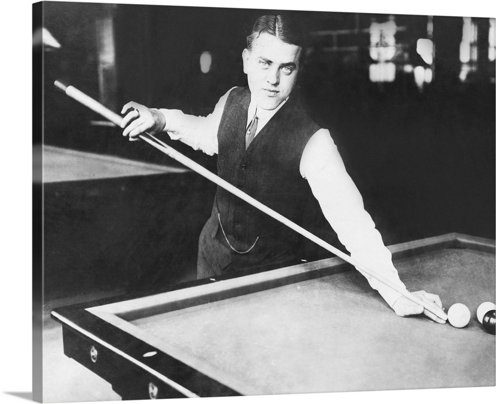Willie Hoppe, carom billiards champion in 1912. He was planning a rematch with George Sutton, who had arms below the elbow...