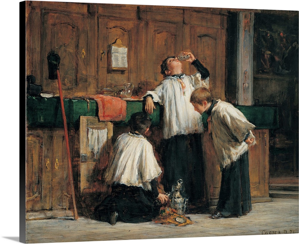 Cosola Demetrio, The Wine of the Parish Priest, 1875 - 1895, 19th Century, oil on canvas, Private Collection (156021) Ever...