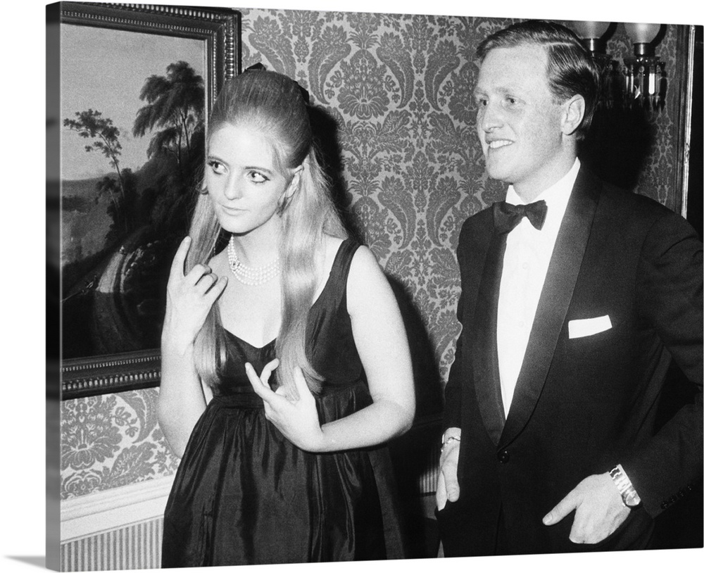 Winston Churchill II and his sister, Arabella, at a NYC party honoring their grandfather. Oct. 19, 1967. They are the chil...