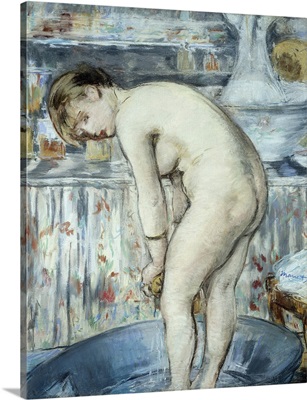 Woman in a Tub, 1878, By French Impressionist Edouard Manet, Drawing, Pastel on Canvas