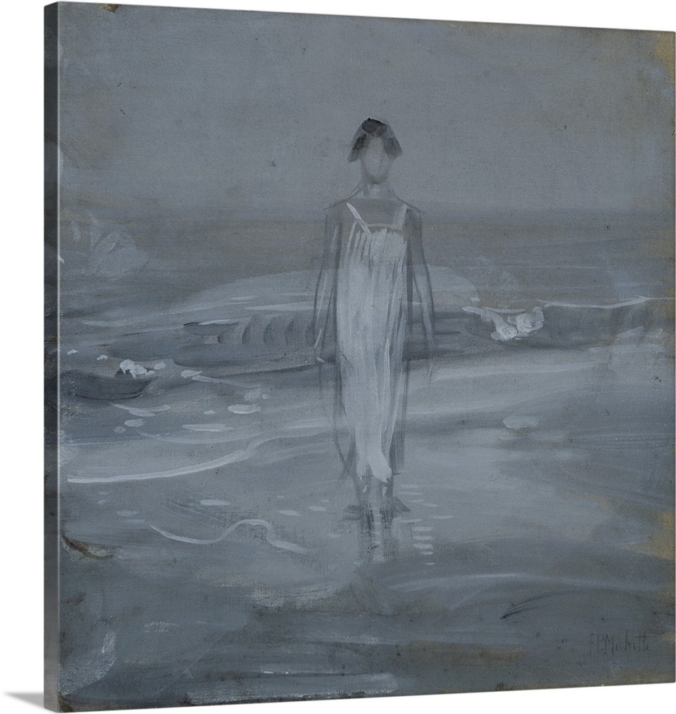 Woman at the water's edge (Donna sulla battigia), by Francesco Paolo Michetti, 1910, 20th Century, tempera on canvas.