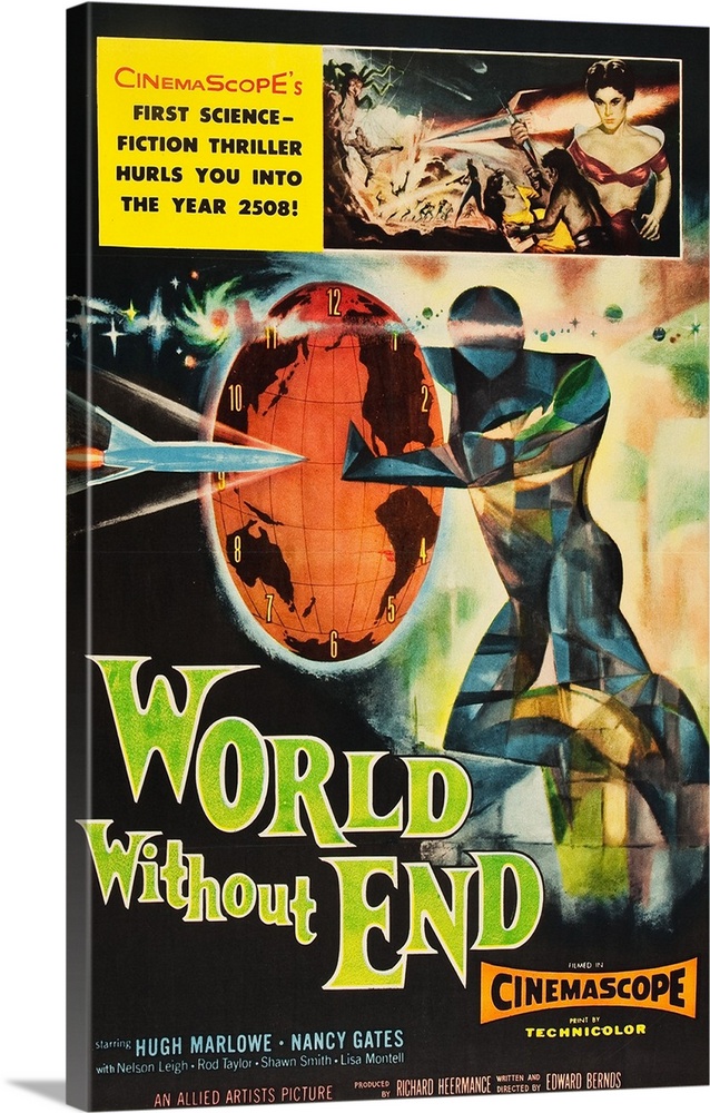 WORLD WITHOUT END, Lisa Montell (top), poster art, 1956