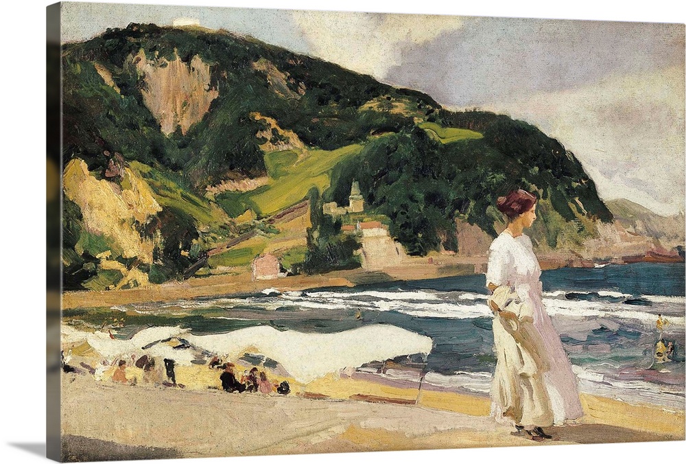 SOROLLA, Joaqu..n (1863-1923). Zarautz Beach. 1910. Oil on canvas. .. AISA/Everett Collection
