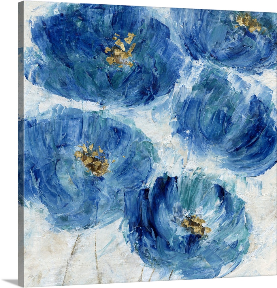 Blue Floral Fleck