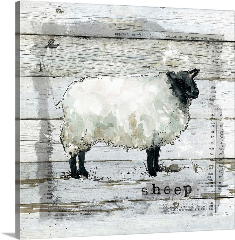 Farmhouse Collage Sheep | Great Big Canvas