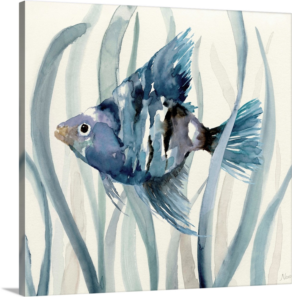 Fish in Seagrass II | Large Solid-Faced Canvas Wall Art Print | Great Big Canvas
