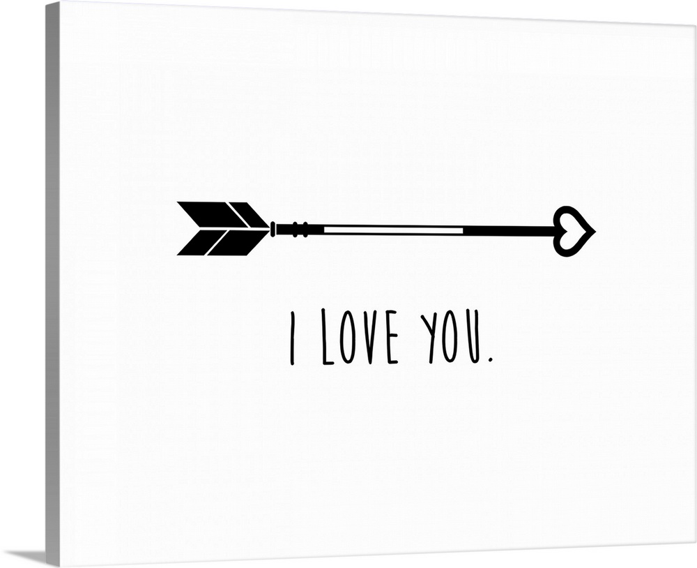 An arrow with a heart tip and the phrase "I love you" underneath.