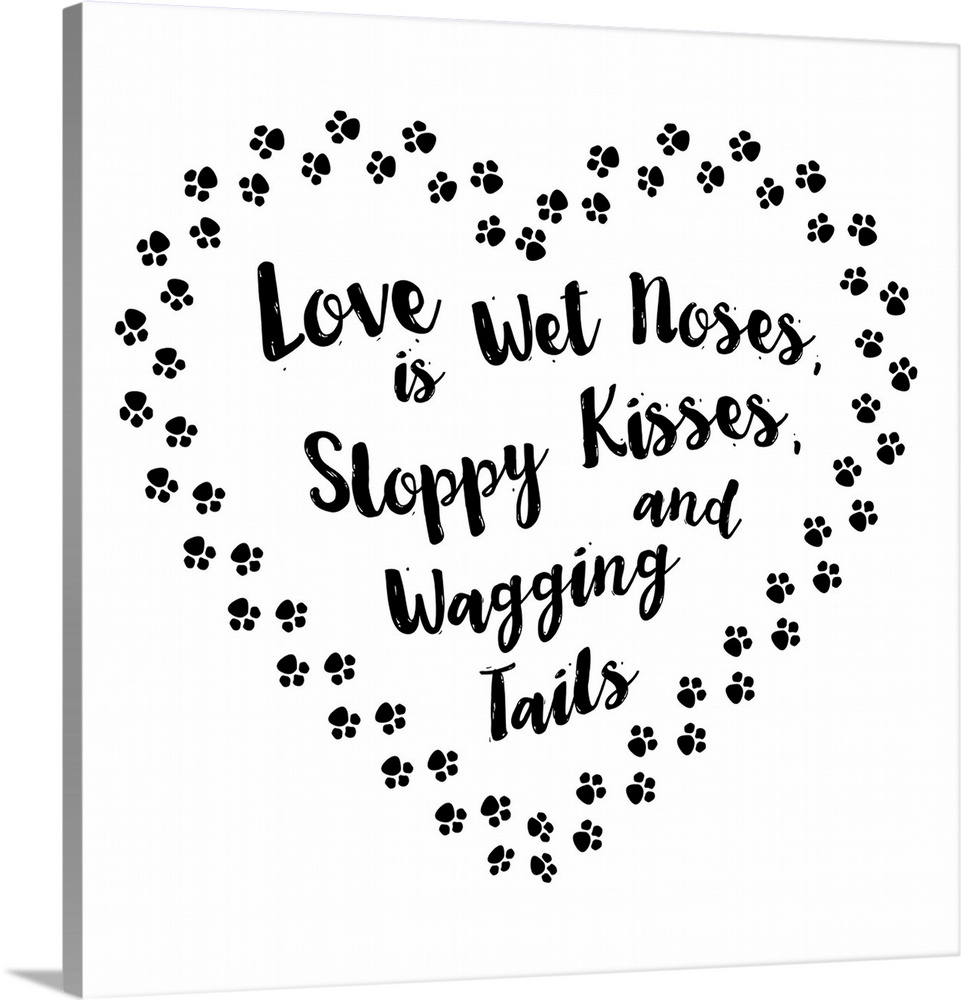 Humorous sentiment art for dog lovers with a paw print heart.