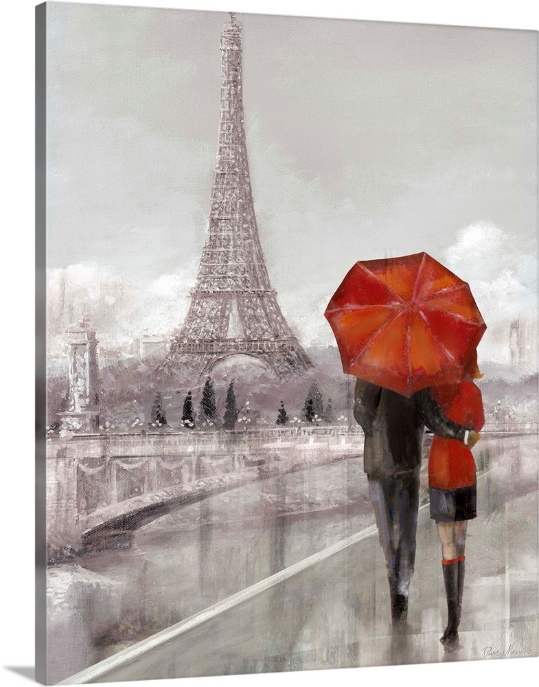 Modern Couple in Paris Wall Art, Canvas Prints, Framed Prints, Wall