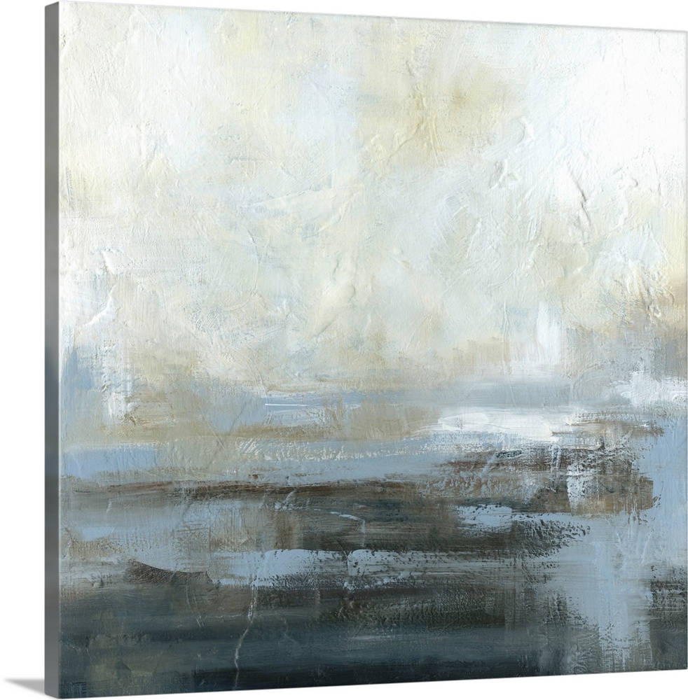 Square abstract painting of a seascape.