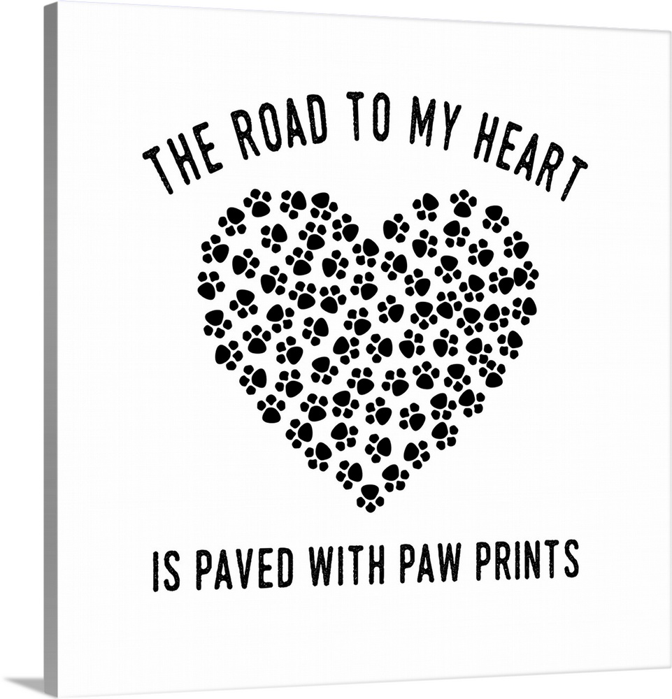 Humorous sentiment art for dog lovers with a paw print heart.