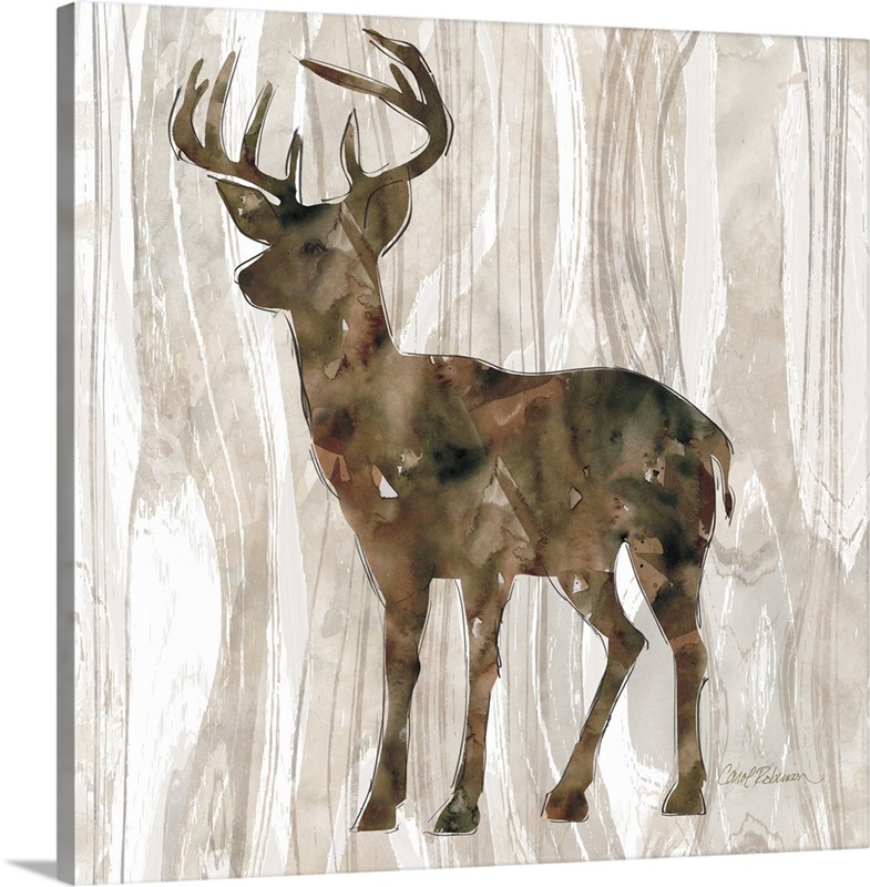 Pine Forest Deer Wall Art, Canvas Prints, Framed Prints, Wall Peels