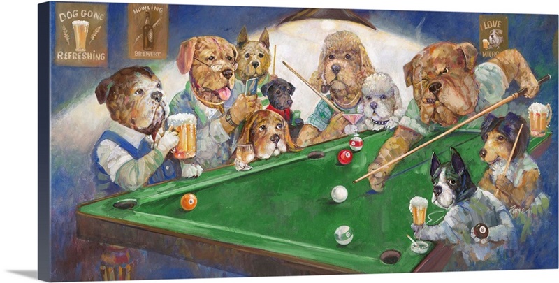 Billiard Dogs Playing Pool - Baseball Jersey in 2023