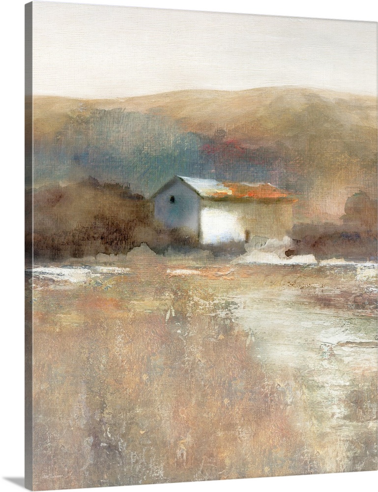 Prairie Homestead At Sunset