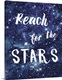 image thumbnail of Vertical decorative design of stars with the text "Reach For The Stars" in white.