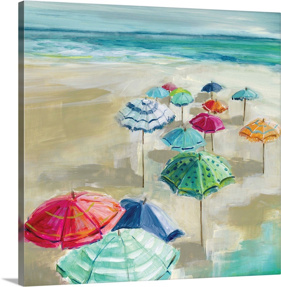 Umbrella Beach I Wall Art, Canvas Prints, Framed Prints, Wall Peels