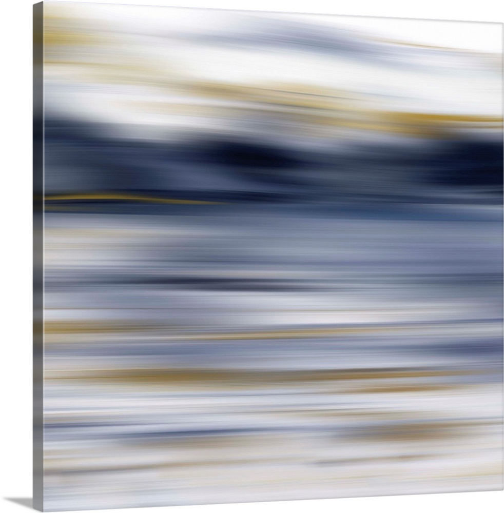 Square abstract painting consisting of smooth fluid brush strokes that have been edited for a blurred effect.