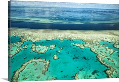 Aerial Great Barrier Reef River and Ocean