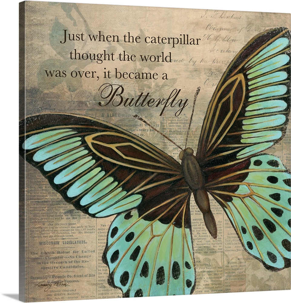 "Just When The Caterpillar Thought The World Was Over, It Became a Butterfly"