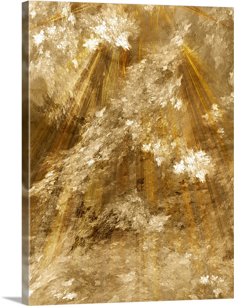 Abstract photo manipulation of light descending down this vertical wall art for the home or office.