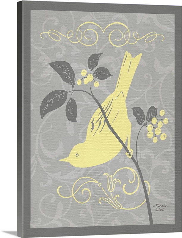 Grey and Yellow Bird I Wall Art, Canvas Prints, Framed Prints, Wall