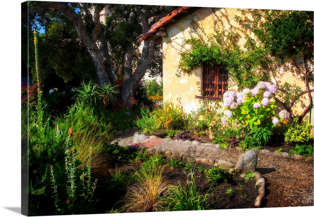 Photograph of Mission Garden in bloom.