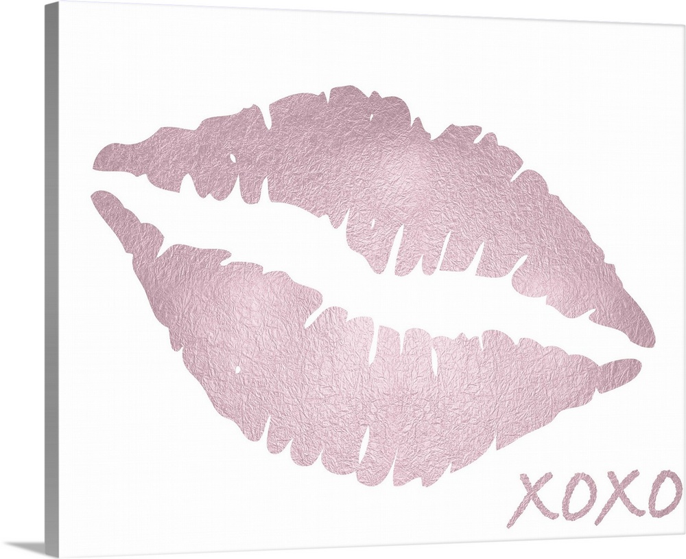 Pink sparkly lips with 'XOXO" written at the bottom on a white background.