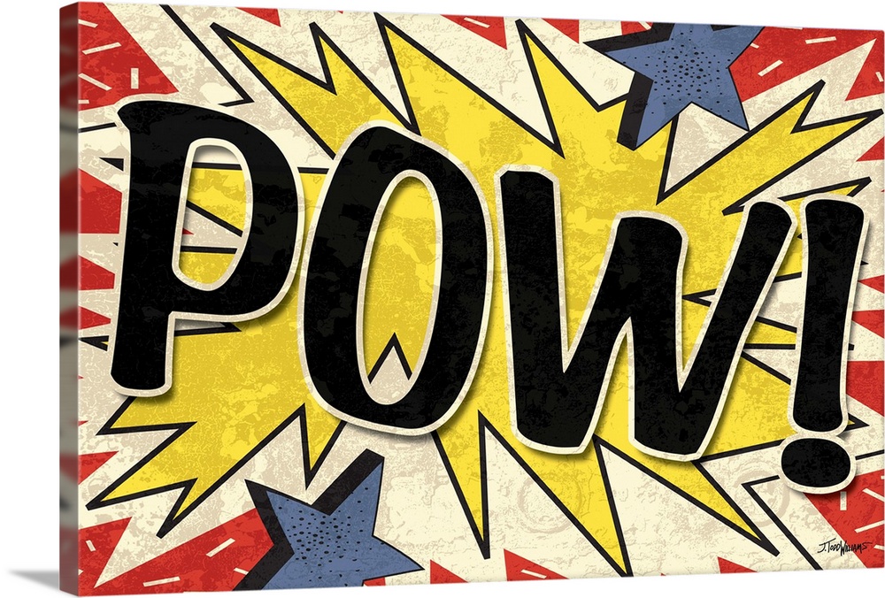Superhero starburst with "POW!" written in the center.