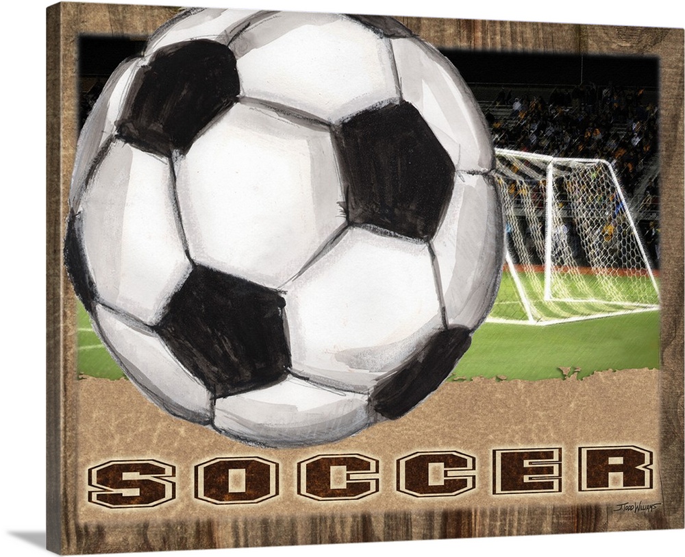 Illustrated soccer decor.