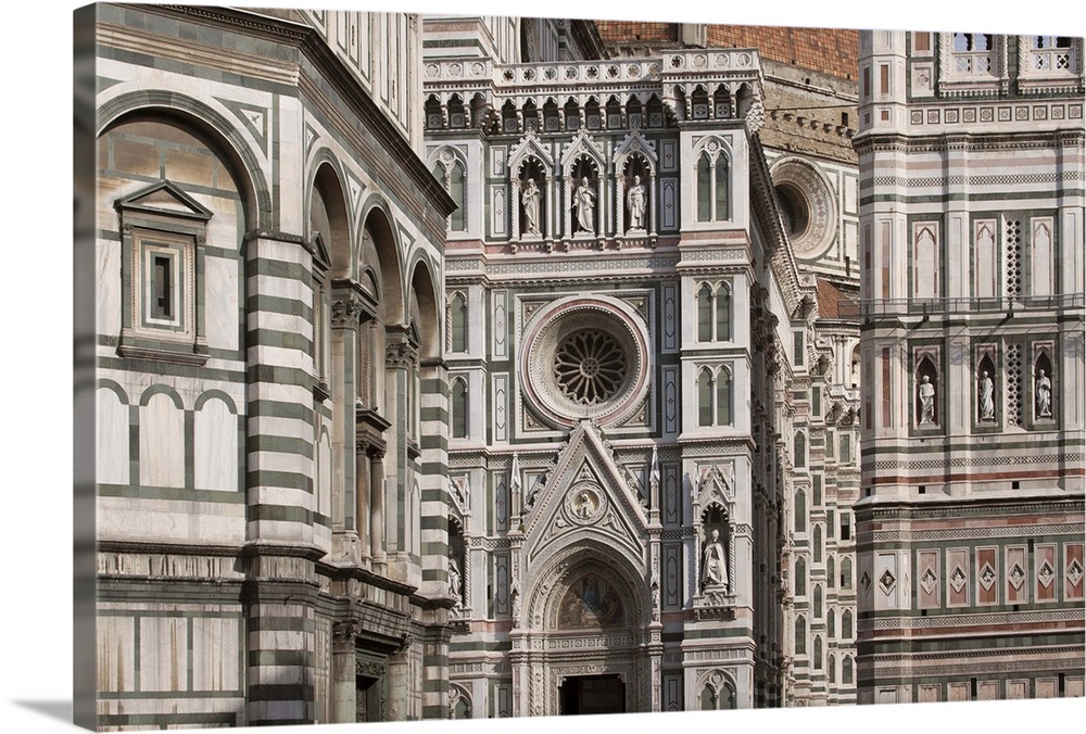 Detail of the Italian architecture of the Duomo in Florence, Italy.