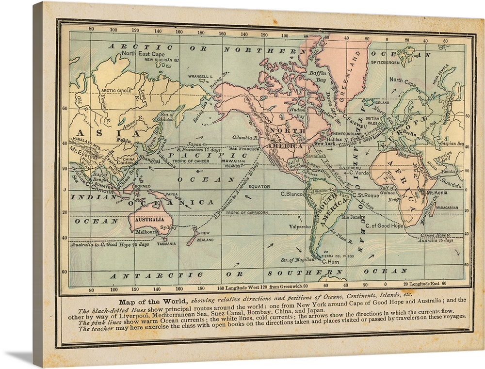 Vintage map of the World