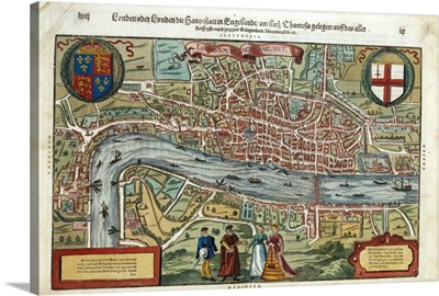 16th-Century Map Of London