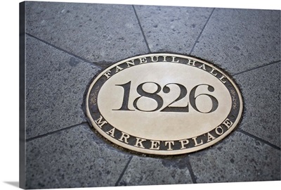 1826 date stone, Faneuil Hall, Boston, Massachusetts