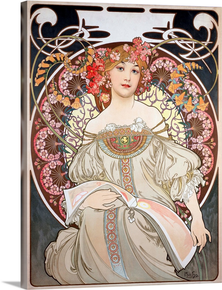 Illustration for the Calendar of 1896 by Alphonse Mucha (1860-1939) (Dim 68x50 cm) - Private collection