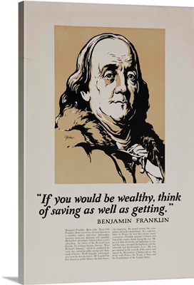 1920's American Banking Poster, Ben Franklin