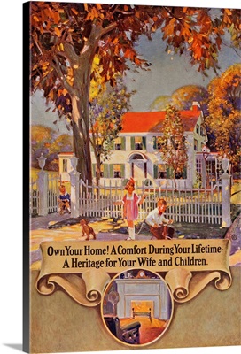 1920's American Banking Poster, Own Your Home