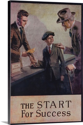 1920's American Banking Poster, The Start For Success