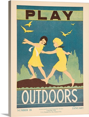 1938 Character Culture Citizenship Guide Poster, Play Outdoors