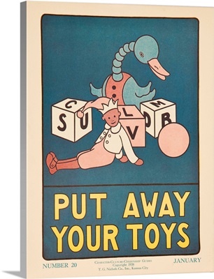 1938 Character Culture Citizenship Guide Poster, Put Away Your Toys