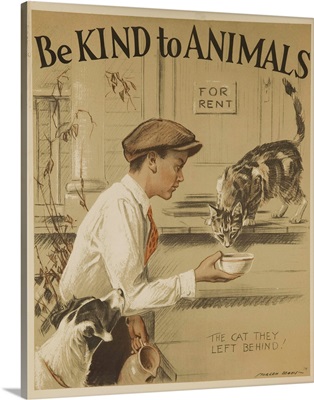 1939 Be Kind To Animals, American Civics Poster, The Cat They Left Behind