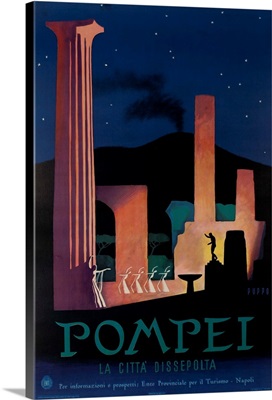 1952 Pompeii Italy Travel Poster