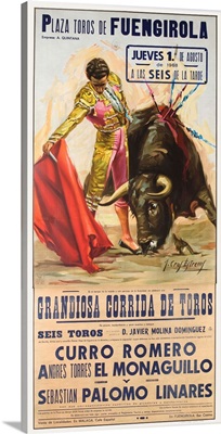 1968 Spanish Bullfight Poster Plaza De Toros De Fuengirola