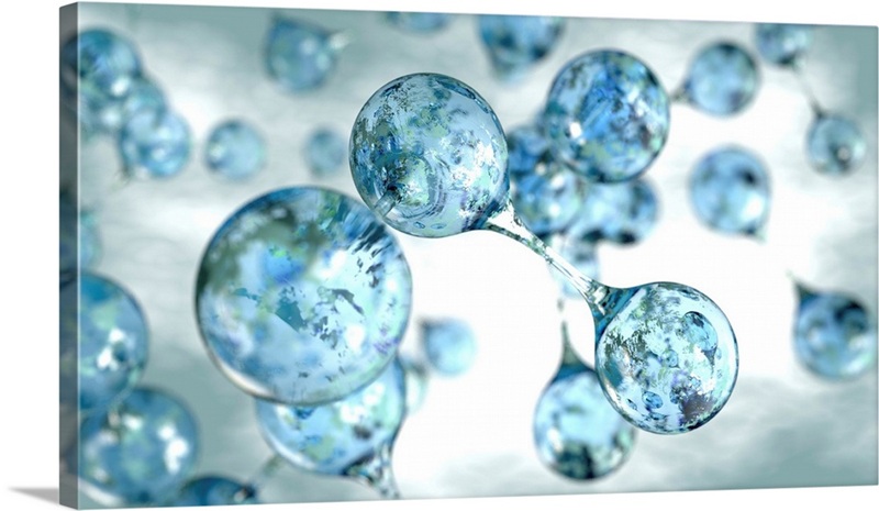 3D Molecules Of Water | Great Big Canvas