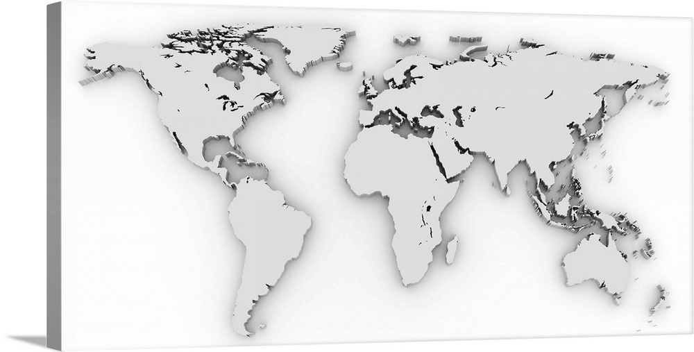 3D World map, computer generated image