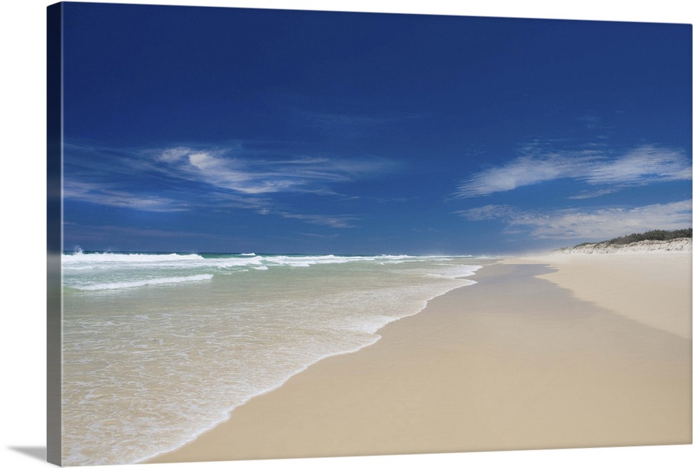 The beach is 75 Mile Beach, on Fraser Island (the largest sand island in in the world), a UNESCO site, Queensland, Australia.